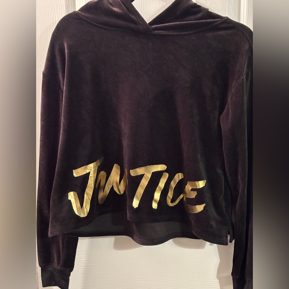 Justice Black Active Sweatshirt with Gold Accents